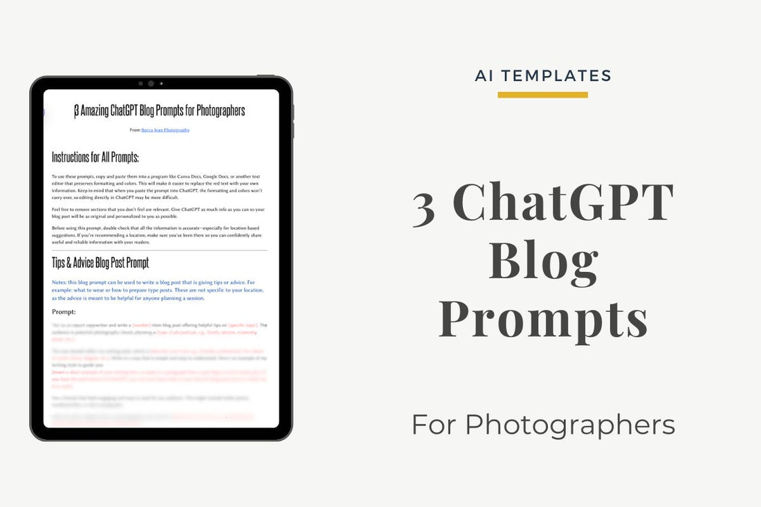 3 ChatGPT Blog Prompts for Photographers